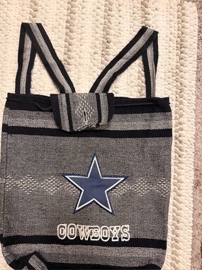 Kids Black & Gray Cowboys Star Backpack Tote